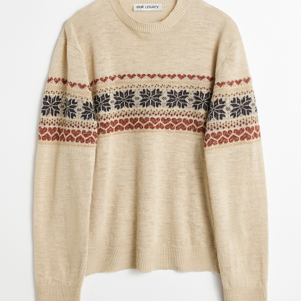 Our Legacy BASE ROUNDNECK Snow Fairisle Hemp